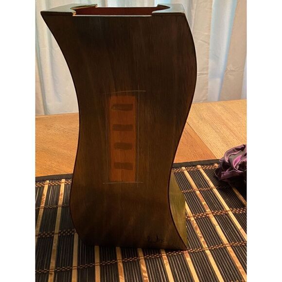 Kakadu Other - Kakadu‎ Art Israel Wood Vase Handpainted Signed Reut Shahar 12” Tall 4” By 4”